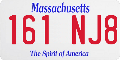 MA license plate 161NJ8