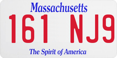 MA license plate 161NJ9