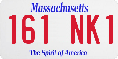 MA license plate 161NK1