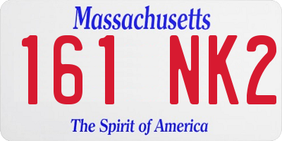 MA license plate 161NK2
