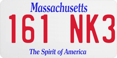 MA license plate 161NK3