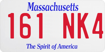 MA license plate 161NK4