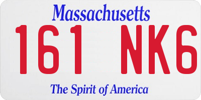 MA license plate 161NK6
