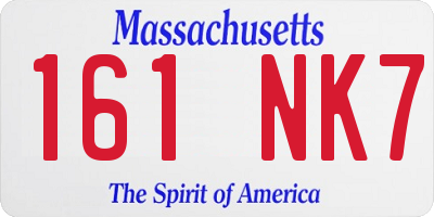 MA license plate 161NK7