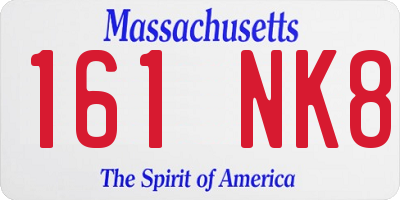 MA license plate 161NK8