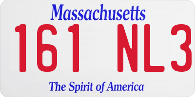 MA license plate 161NL3