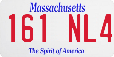 MA license plate 161NL4