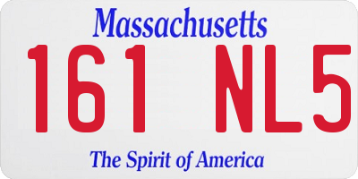 MA license plate 161NL5
