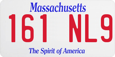 MA license plate 161NL9