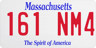 MA license plate 161NM4