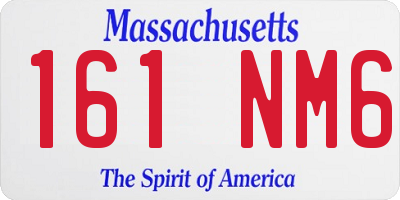 MA license plate 161NM6