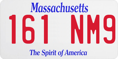 MA license plate 161NM9