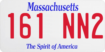 MA license plate 161NN2