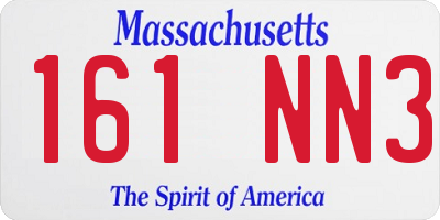 MA license plate 161NN3