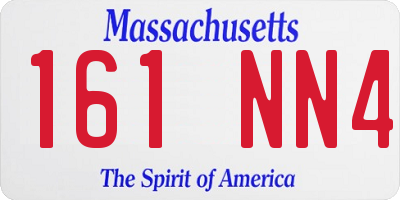 MA license plate 161NN4