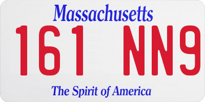 MA license plate 161NN9