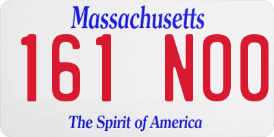 MA license plate 161NO0