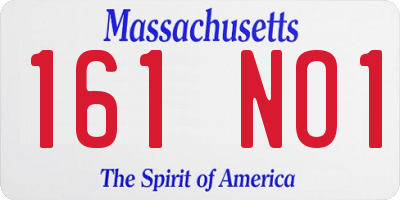 MA license plate 161NO1