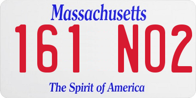 MA license plate 161NO2