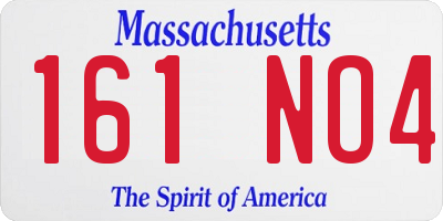 MA license plate 161NO4
