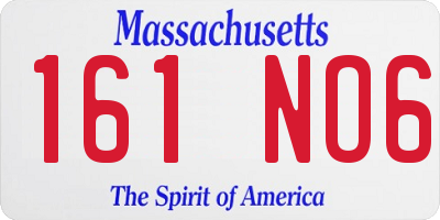 MA license plate 161NO6