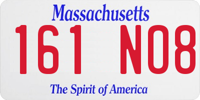 MA license plate 161NO8