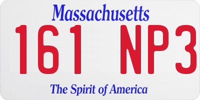 MA license plate 161NP3