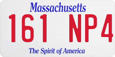 MA license plate 161NP4