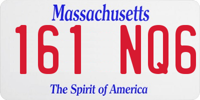 MA license plate 161NQ6