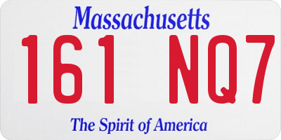 MA license plate 161NQ7
