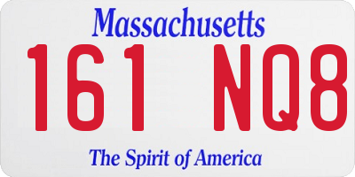 MA license plate 161NQ8