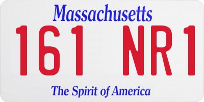 MA license plate 161NR1