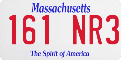 MA license plate 161NR3