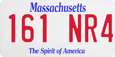 MA license plate 161NR4