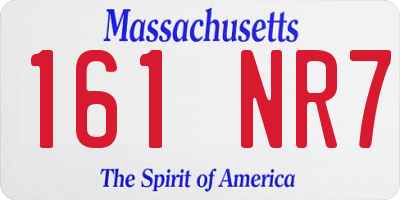 MA license plate 161NR7