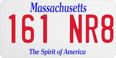 MA license plate 161NR8