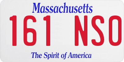 MA license plate 161NS0