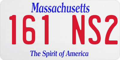 MA license plate 161NS2