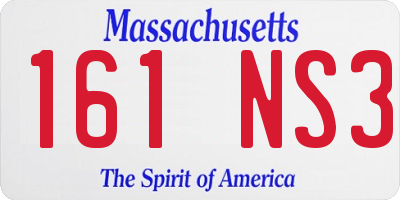 MA license plate 161NS3