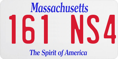 MA license plate 161NS4