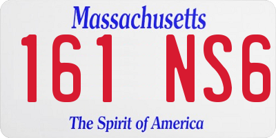 MA license plate 161NS6
