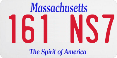 MA license plate 161NS7