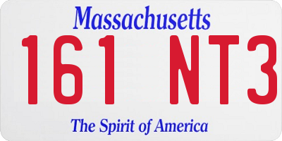 MA license plate 161NT3