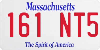 MA license plate 161NT5
