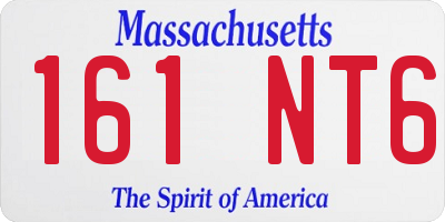MA license plate 161NT6