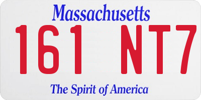 MA license plate 161NT7