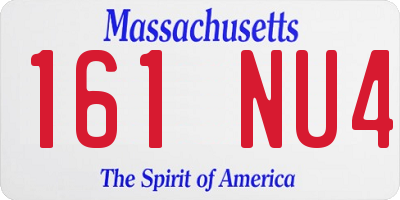 MA license plate 161NU4