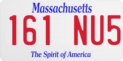 MA license plate 161NU5