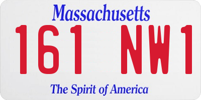 MA license plate 161NW1