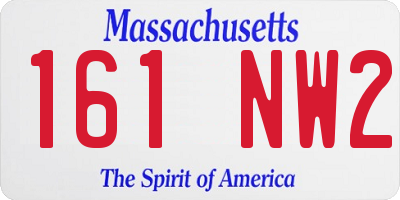 MA license plate 161NW2